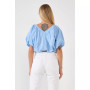 Women's Cropped V-neckline Puff Top