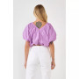 Women's Cropped V-neckline Puff Top