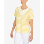 Women's Summer in The City Striped Flower Neck Top