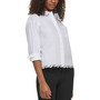Women's Karl Script Trim Poplin Buttoned Top