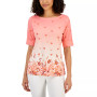 Women's Alhambra Mirage Printed Elbow-Sleeve Top, Created for Macy's