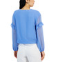Women's Lace-Up Ruffle-Sleeve Blouse, Created for Macy's