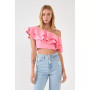 Women's Ruffled One Shoulder Top