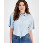 Women's Short-Sleeved Button-Front Western Shirt