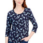 Petite Ditsy Delight Floral Print Top, Created for Macy's