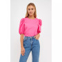 Women's Poplin Puffed Sleeve Top