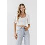Women's Square Neckline Short Sleeve Top