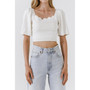 Women's Square Neckline Short Sleeve Top