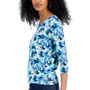 Petite Idina Brush Floral-Print Top, Created for Macy's