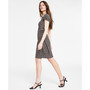 Women's Printed Flutter-Sleeve Faux-Wrap Dress