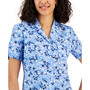 Women's Floral-Print Button-Down Top
