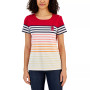 Women's Steph Gradient-Stripe Knit Top, Created for Macy's