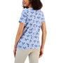 Women's Floral Plaid Printed Henley Top, Created for Macy's