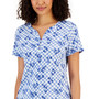 Petite Floral Plaid Henley T-Shirt, Created for Macy's
