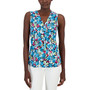 Women's Printed Pleated Sleeveless Shell