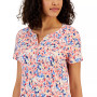 Petite Fleur Beauty Henley Top, Created for Macy's