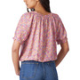 Women's Printed Short-Sleeve Peasant Top