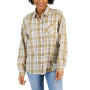 Juniors' Plaid-Print Button-Front Long-Sleeve Shirt