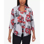 Women's Classics Stamped Floral Two-for-One with Necklace Top