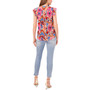 Women's Printed V-Neck Flutter-Sleeve Blouse