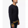 Men's Cable Knit Tipped V-Neck Sweater