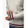 Men's Cable Knit Tipped V-Neck Sweater