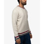 Men's Cable Knit Tipped V-Neck Sweater