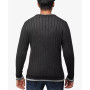 Men's Cable Knit Tipped V-Neck Sweater