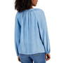 Petite Split-Neck Drapey Peasant Blouse, Created for Macy's