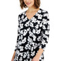 Women's Printed 3/4-Sleeve V-Neck Tunic Top, Created for Macy's