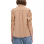 Women's Charmeuse Puff-Shoulder Elbow-Sleeve Shirt