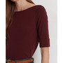 Petite Boatneck Elbow Sleeve Top
