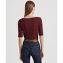 Petite Boatneck Elbow Sleeve Top