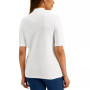 Petite Cotton Mock Neck Elbow-Sleeve Top, Created for Macy's