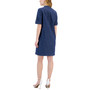 Women's Zippered-Neck Tab-Cuff Shift Dress