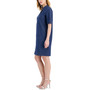 Women's Zippered-Neck Tab-Cuff Shift Dress