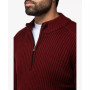 Men's Ribbed Mock Neck Quarter-Zip Sweater