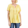 Petite Split-Neck Summer Blouse Top, Created for Macy's