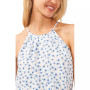 Women's Sleeveless Pleated Floral-Print Halter Top
