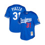 Men's Mike Piazza Royal Los Angeles Dodgers Big and Tall Cooperstown Collection Mesh Button-Up Jersey