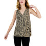 Women's Printed V-Neck Stud-Trim Top, Created for Macy's