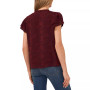 Women's Short-Sleeve Floral-Jacquard Tie-Front Blouse