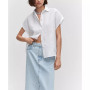 Women's Short Sleeve Linen-Blend Shirt