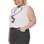 Plus Size Piped Ruffled Blouse
