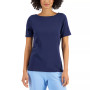 Women's Cotton Boat-Neck Top, Created for Macy's