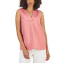 Women's Split-Neck Sleeveless Linen-Blend Top, Created for Macy's