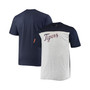 Men's Branded Navy and Heathered Gray Detroit Tigers Big and Tall Colorblock T-shirt