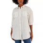 Petite Linen Blend Boyfriend Tunic Shirt, Created for Macy's