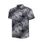 Men's Black Los Angeles Chargers Big and Tall Bahama Coast Luminescent Fronds Camp IslandZone Button-Up Shirt