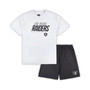 Men's White, Charcoal Las Vegas Raiders Big and Tall T-shirt and Shorts Set